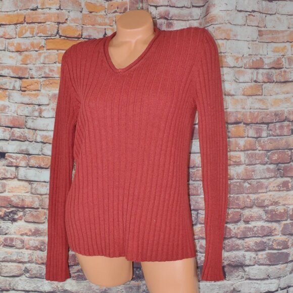 Lauren Ralph Lauren Sweaters - Ralph Lauren Medium Silk V neck Ribbed Sweater Cardigan Silk Linen Blend